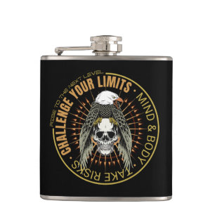 Challenge Your Limits Next Level Inspirational Hip Flask