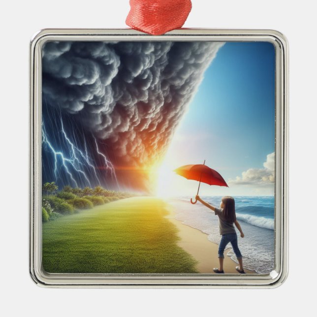 Challenge Your Storms - Maintain Your Joy Metal Tree Decoration (Front)