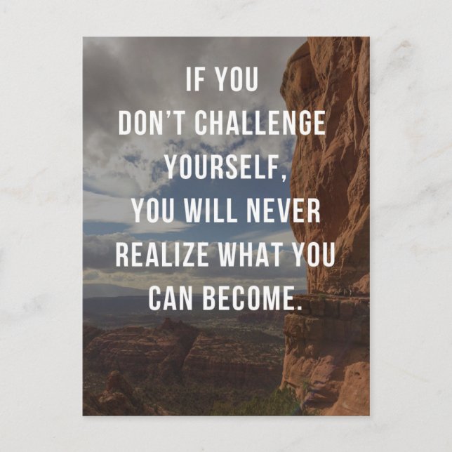 Challenge Yourself Quote Postcard (Front)