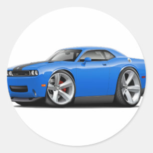 Challenger SRT8 Blue-Black Car Classic Round Sticker