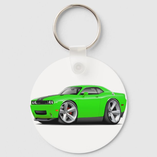 Challenger SRT8 Lime-Black Car Key Ring (Front)