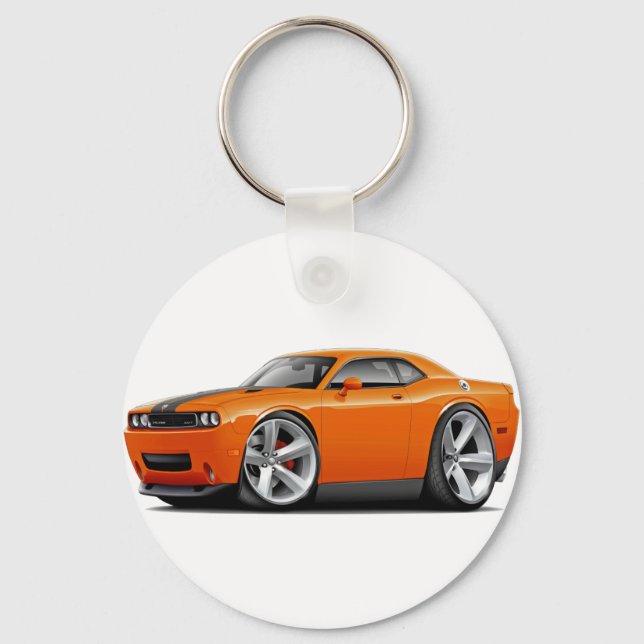 Challenger SRT8 Orange-Black Car Key Ring (Front)