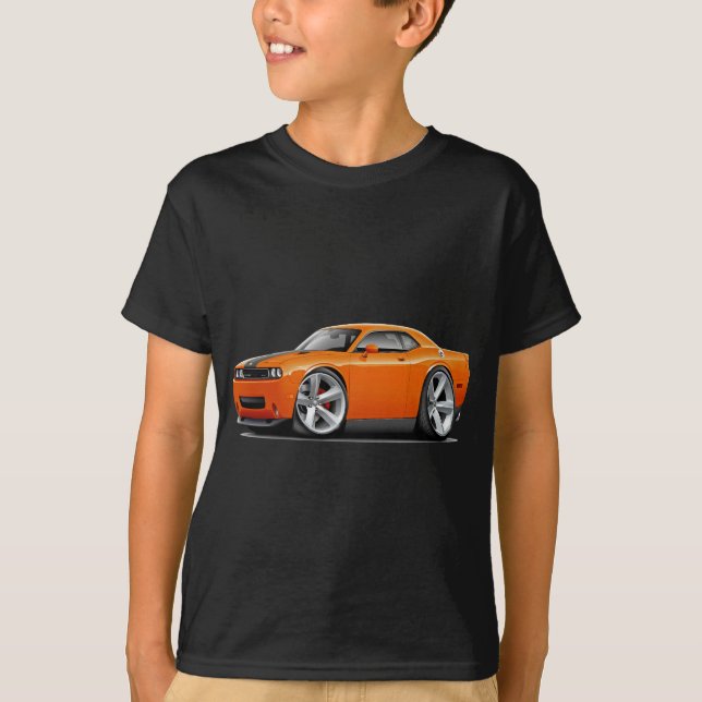 Challenger SRT8 Orange-Black Car T-Shirt (Front)