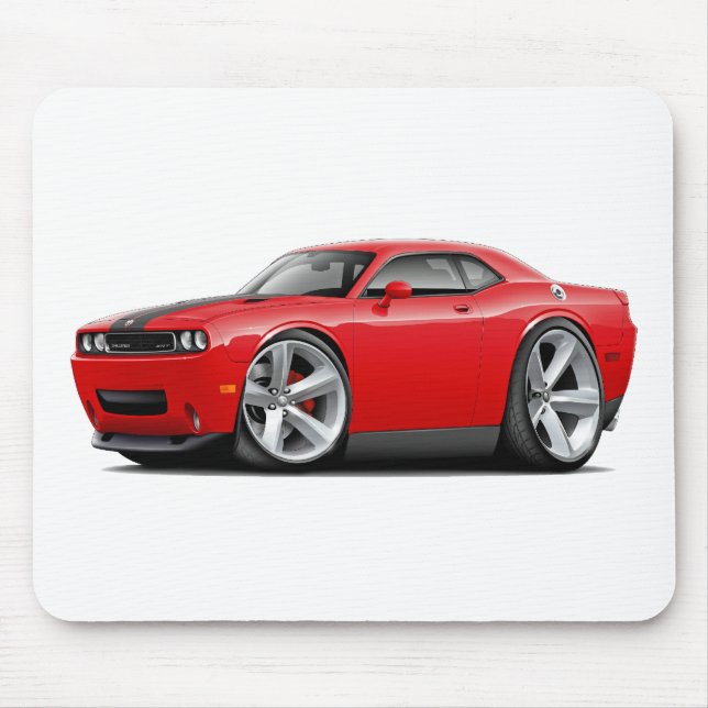 Challenger SRT8 Red-Black Car Mouse Mat (Front)