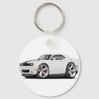 Challenger SRT8 White-Black Car Key Ring