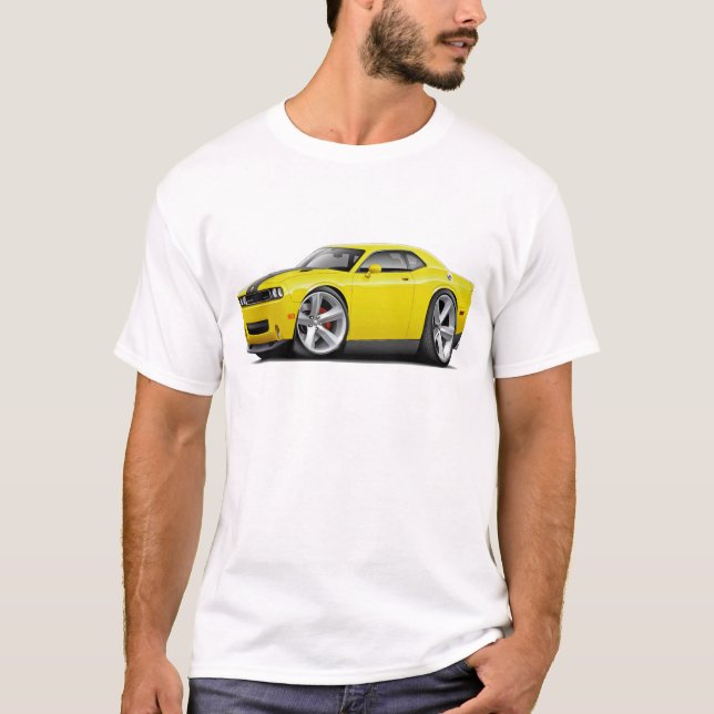 Challenger SRT8 Yellow-Black Car T-Shirt (Front)