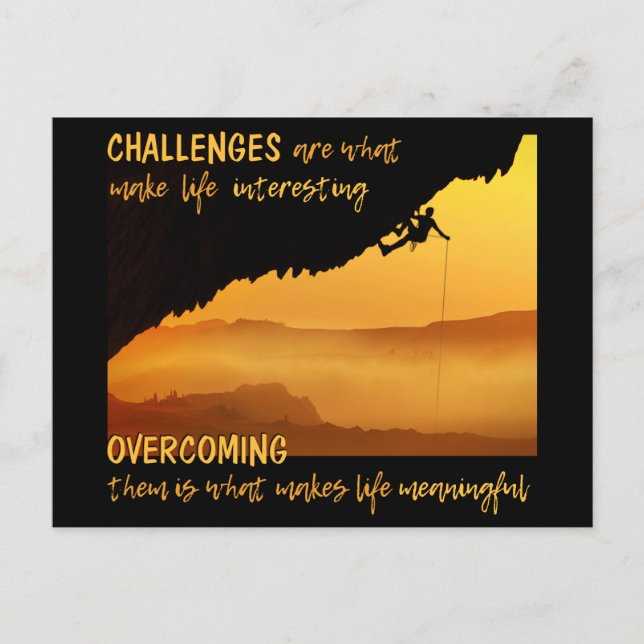 "CHALLENGES" postcard (Front)