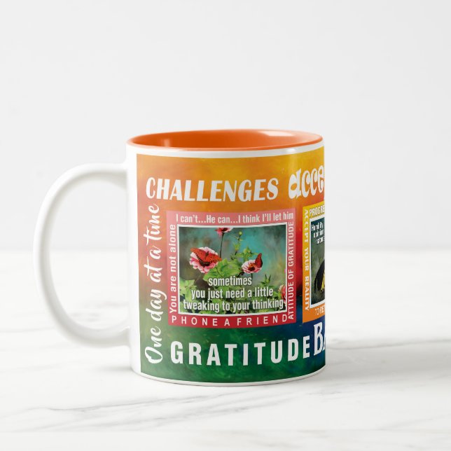 challenges slogans butterflies 12-step mug (Left)