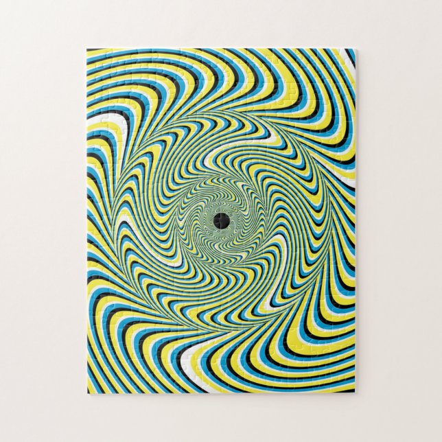 Challenging Blue & Yellow Optical Illusion Puzzle (Vertical)