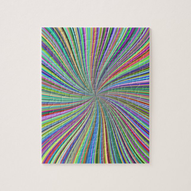 Challenging Colourful Swirling Spiral of Ribbons Jigsaw Puzzle (Vertical)