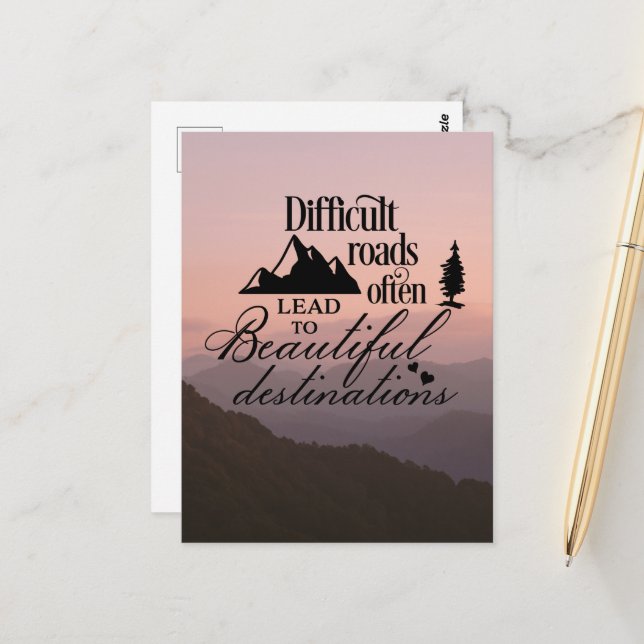 Challenging Journeys, Beautiful Destinations Postcard (Front/Back In Situ)