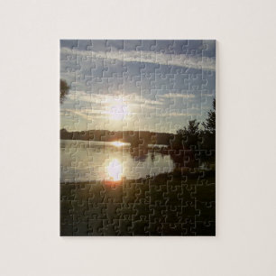 Challenging Sunset Lake and Sky Puzzle