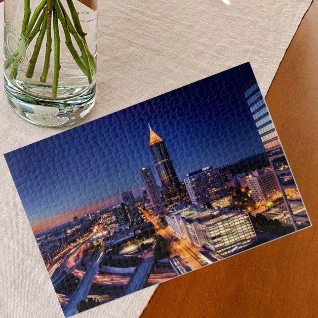 Challenging Traffic Patterns, Atlanta Night Scene Jigsaw Puzzle (Creator Uploaded)