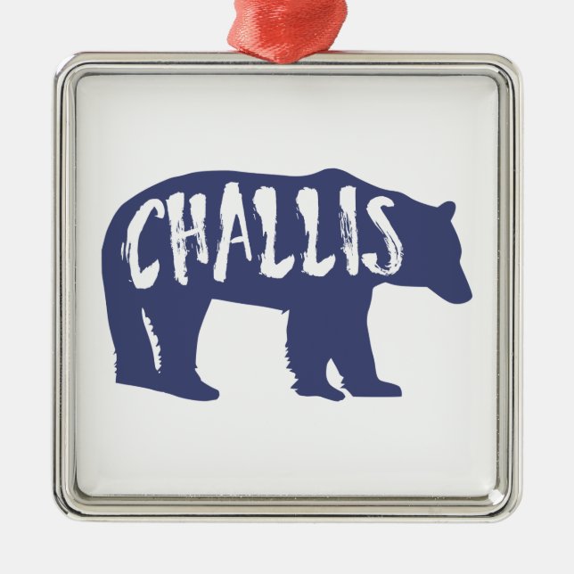 Challis Idaho Bear Metal Tree Decoration (Front)