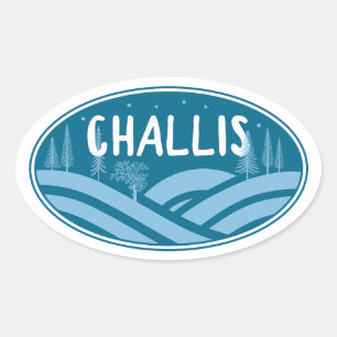 Challis Idaho Outdoors Oval Sticker