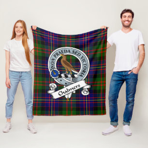 Chalmers Clan Badge Tartan Plaid Fleece Blanket