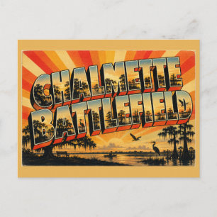 Chalmette Battlefield LA Vintage Travel Art Postcard