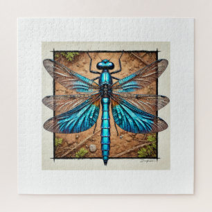 Chalybeothemis Dragonfly 210824IREF213 - Watercolo Jigsaw Puzzle