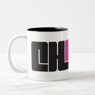 Chama Black and Pink Two-Tone Coffee Mug