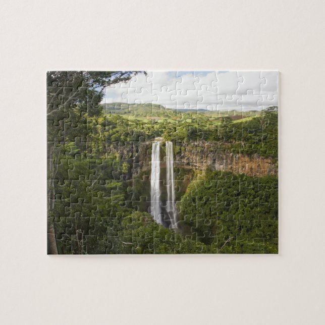 Chamarel Waterfall-highest on Mauritius, over 2 Jigsaw Puzzle (Horizontal)