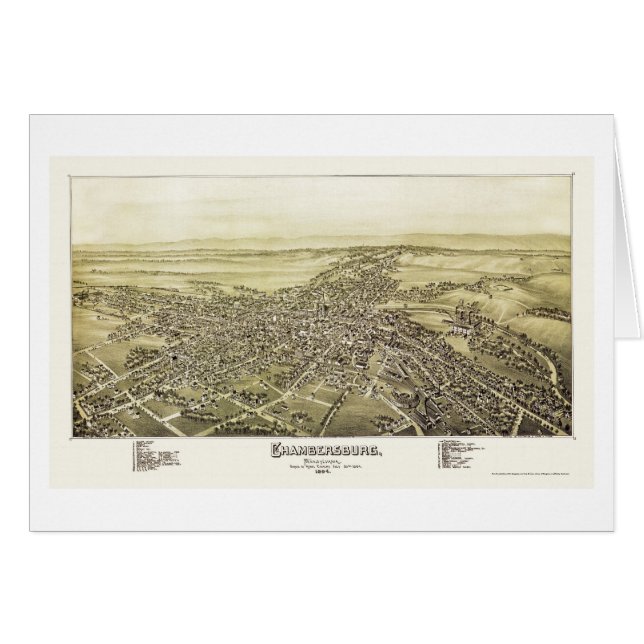 Chambersburg, PA Panoramic Map - 1894 (Front Horizontal)