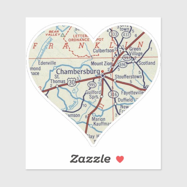 Chambersburg PA Vintage Map (Sheet)