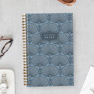Chambray Blue   Deco Fans Personalized Notebook