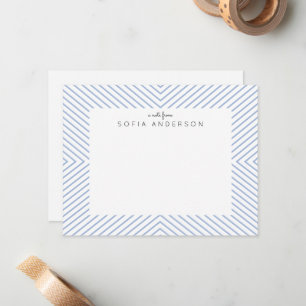 Chambray Blue Triangle Striped Personalised Card