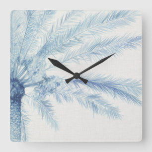 Chambray Palms II Square Wall Clock