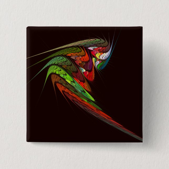 Chameleon Abstract Art Button (square) (Front)