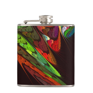 Chameleon Abstract Art Hip Flask