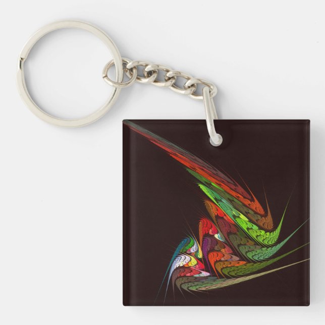 Chameleon Abstract Art Key Ring (Front)