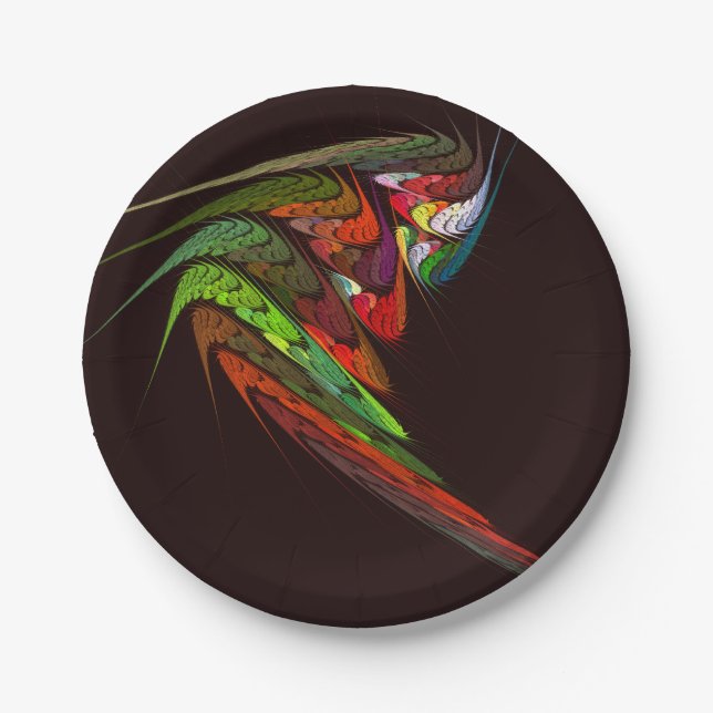Chameleon Abstract Art Paper Plate (Front)