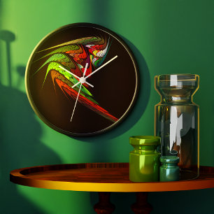 Chameleon Abstract Art Round Large Clock