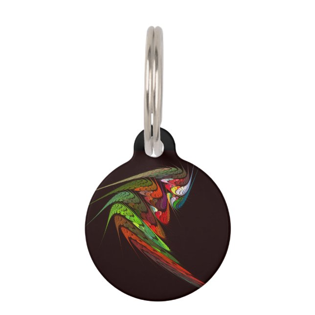 Chameleon Abstract Art Round Pet Tag (Front)