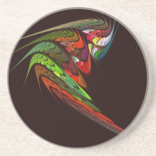 Chameleon Abstract Art Sandstone Coaster