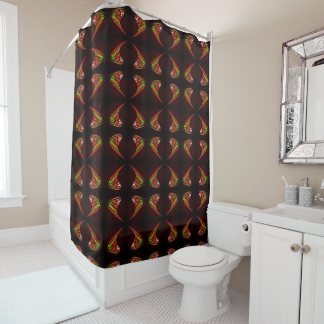 Chameleon Abstract Art Shower Curtain (In Situ)