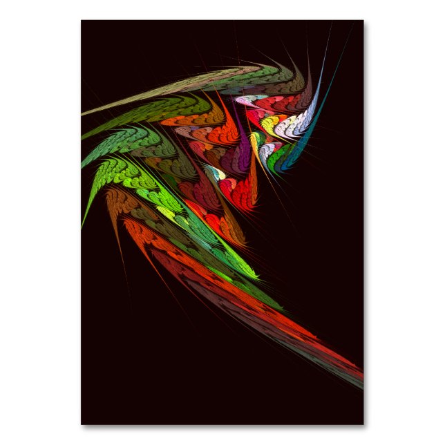 Chameleon Abstract Art Table Card (Front)