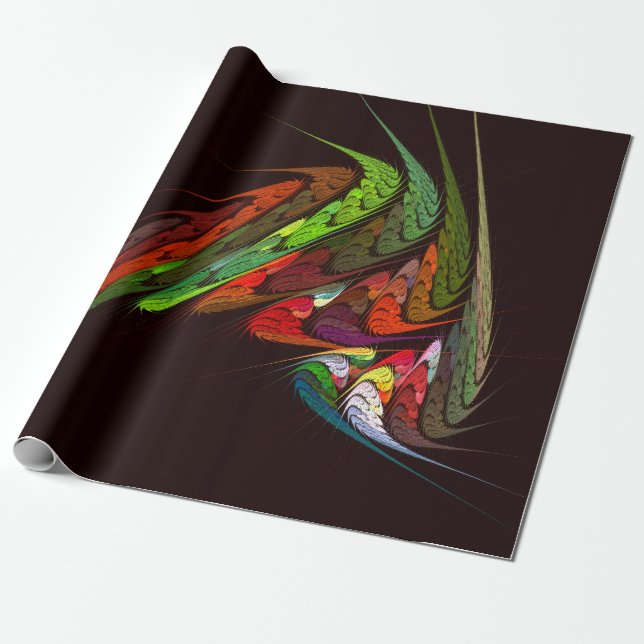Chameleon Abstract Art Wrapping Paper (Unrolled)