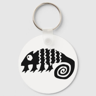 Chameleon, African drawing Key Ring
