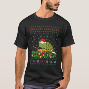 Chameleon Animal Lover Santa Hat Ugly Chameleon Ch T-Shirt