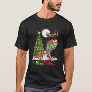 Chameleon Animal Merry Christmas Animal Lover T-Shirt