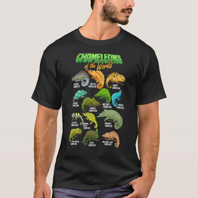 Chameleon Animals of the World Reptile Lizard Herp T-Shirt (Front)