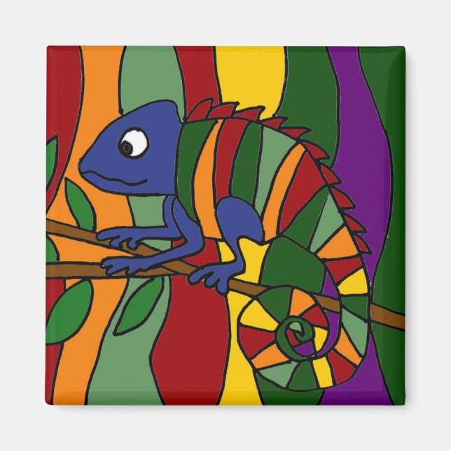 Chameleon Art Abstract Magnet (Front)