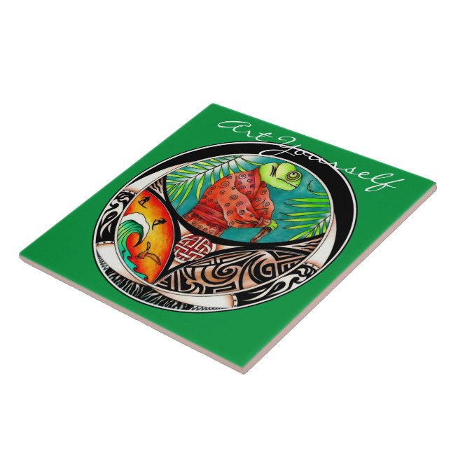 Chameleon Art Drawing Tile (Side)