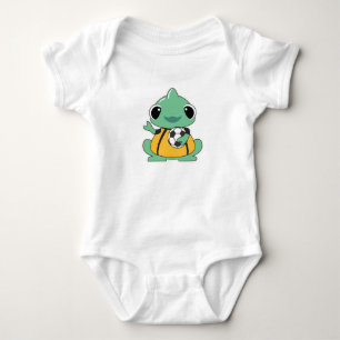 Chameleon as Goalkeeper with Soccer ball Baby Bodysuit