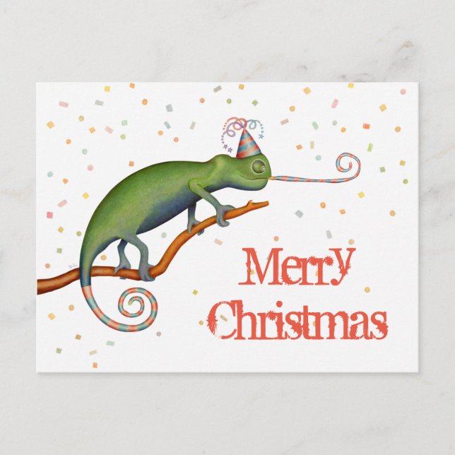Chameleon at Christmas. Postcard (Front)
