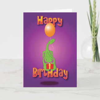 chameleon - balloon - happy birthday card