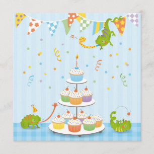 Chameleon birthday card