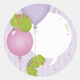 Chameleon birthday classic round sticker